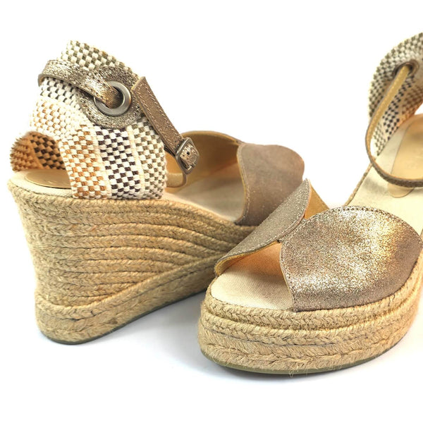 Anabela Marbella Salto Alto Prata Velho