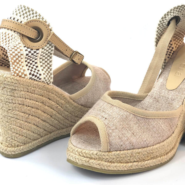 Anabela Roma Salto Alto Linho