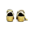 Anabela Grega Salto Baixo Linho