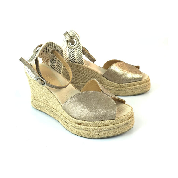 Anabela Marbella Salto Alto Prata Velho