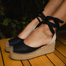 Flatform Sophia Salto Médio Preta
