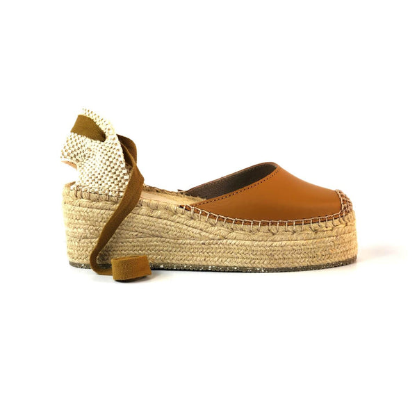 Flatform Sophia Salto Médio Caramelo