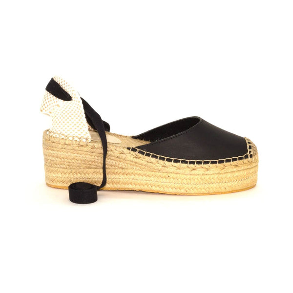 Flatform Sophia Salto Médio Preta