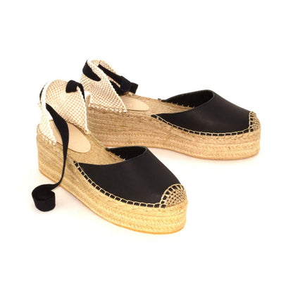 Flatform Sophia Salto Médio Preta